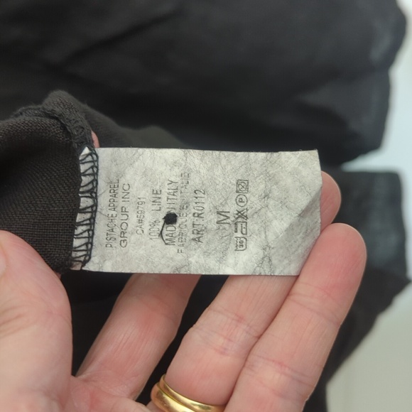 NWT | Black Linen | drop waist mini dress | Black | M - Picture 4 of 5